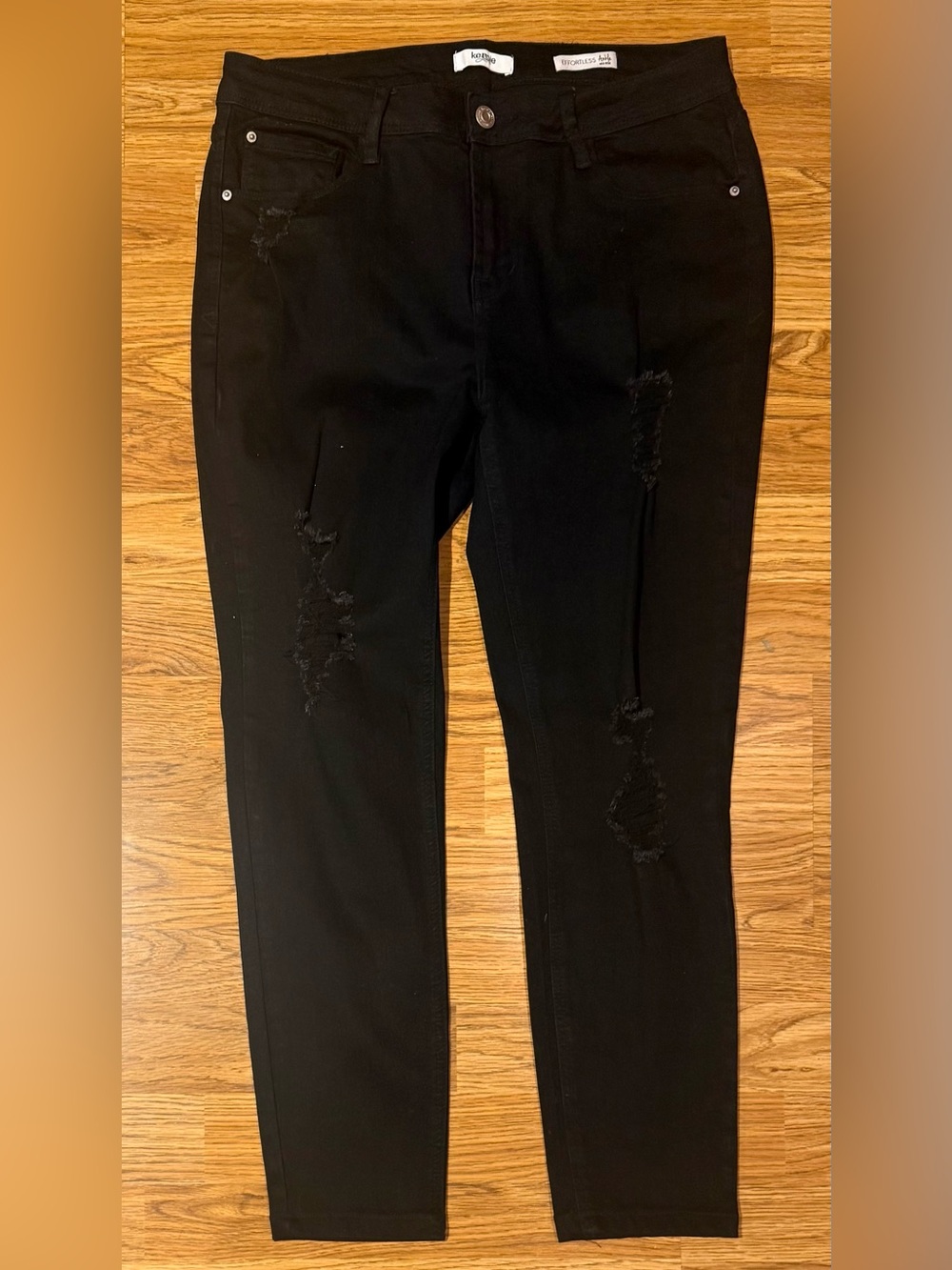 Kensie Jeans Black Ripped Effortless Mid Rise Ankle Jeans Women’s Size 10/30